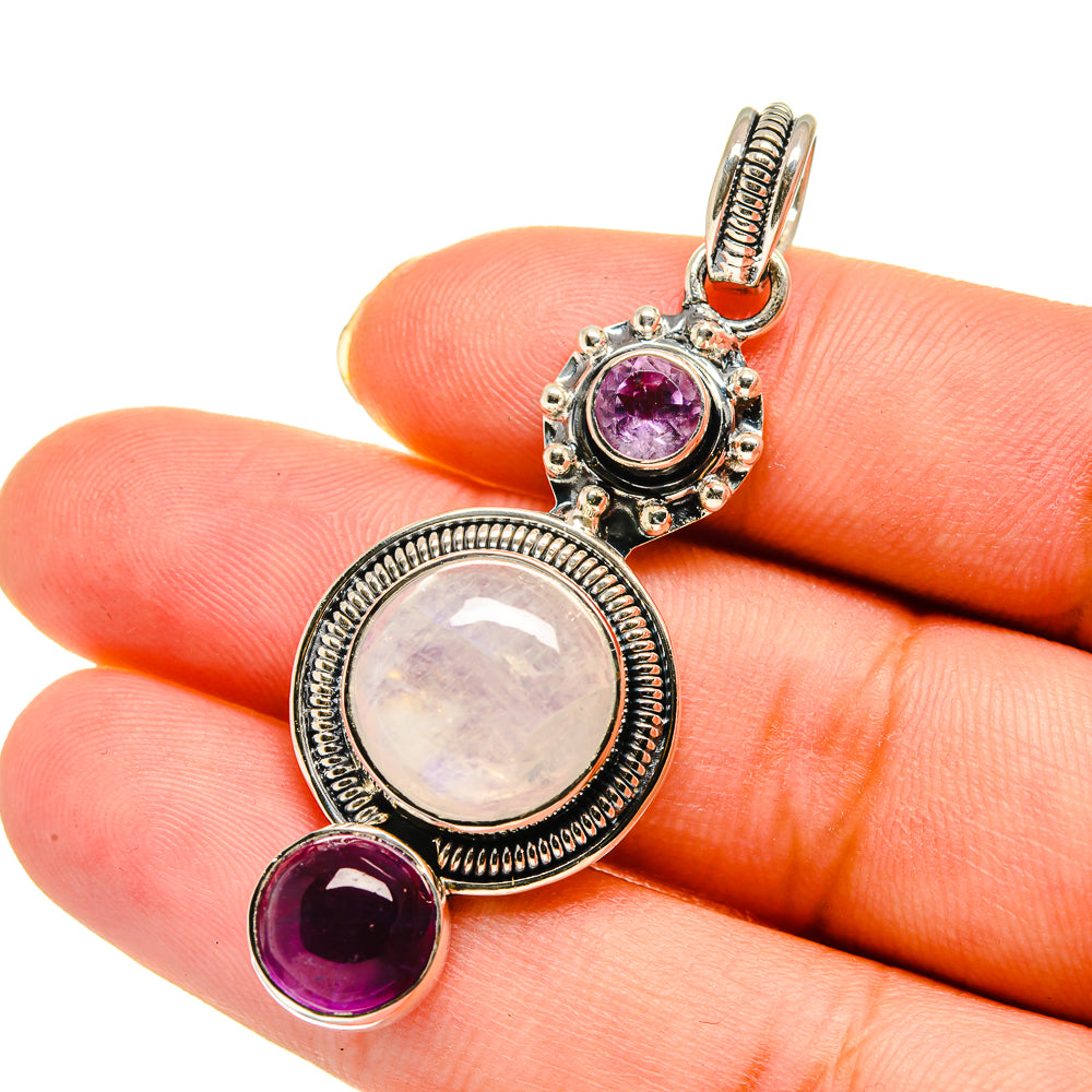 Rainbow Moonstone Pendants handcrafted by Ana Silver Co - PD11792
