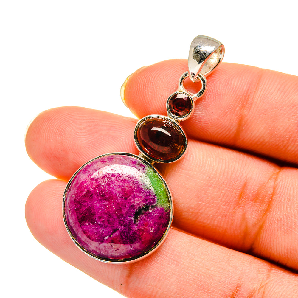 Ruby Zoisite Pendants handcrafted by Ana Silver Co - PD11804