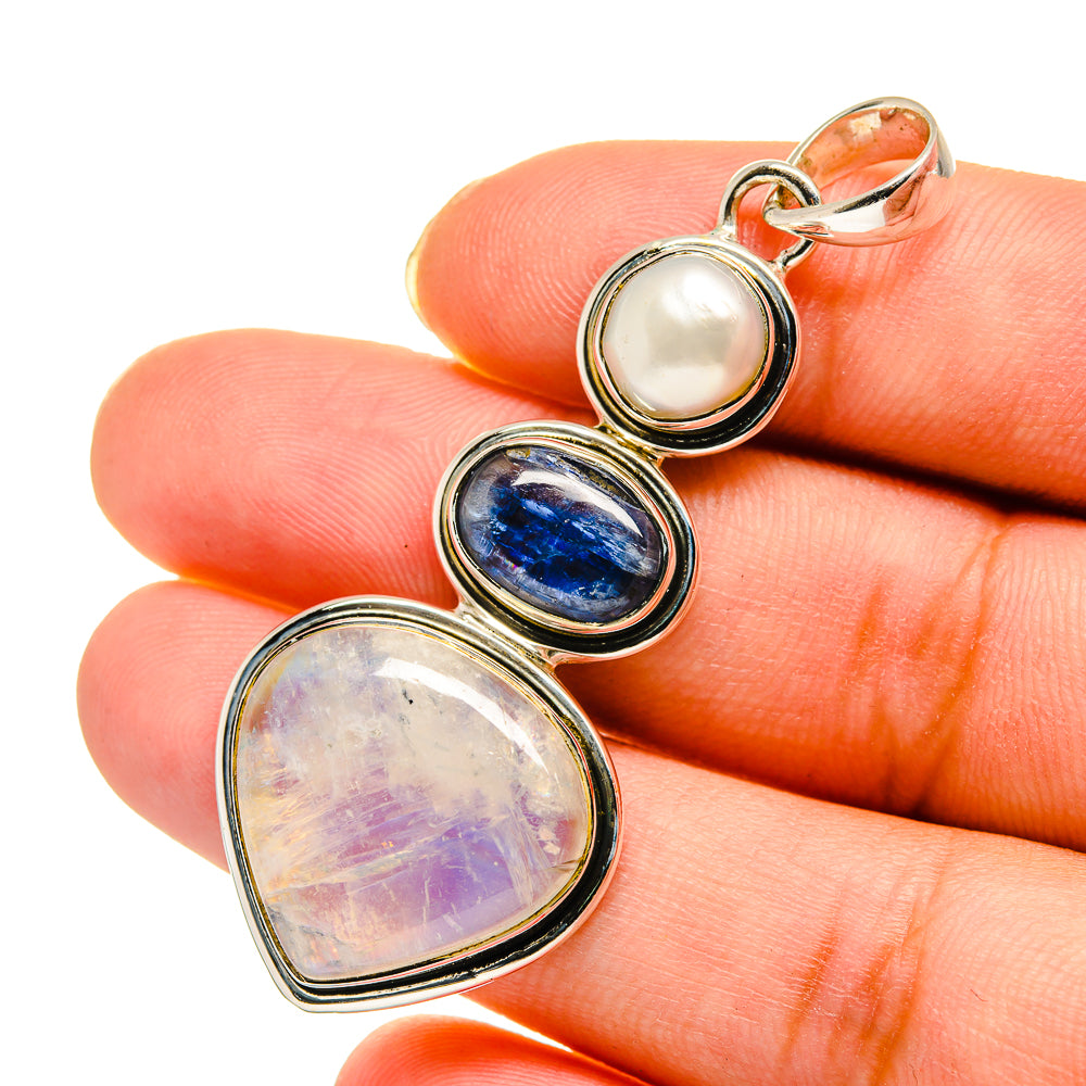 Rainbow Moonstone Pendants handcrafted by Ana Silver Co - PD11809