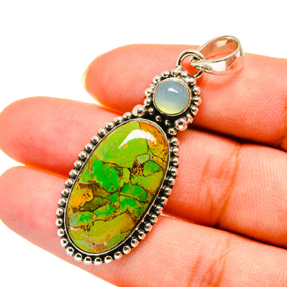 Green Copper Composite Turquoise Pendants handcrafted by Ana Silver Co - PD11811