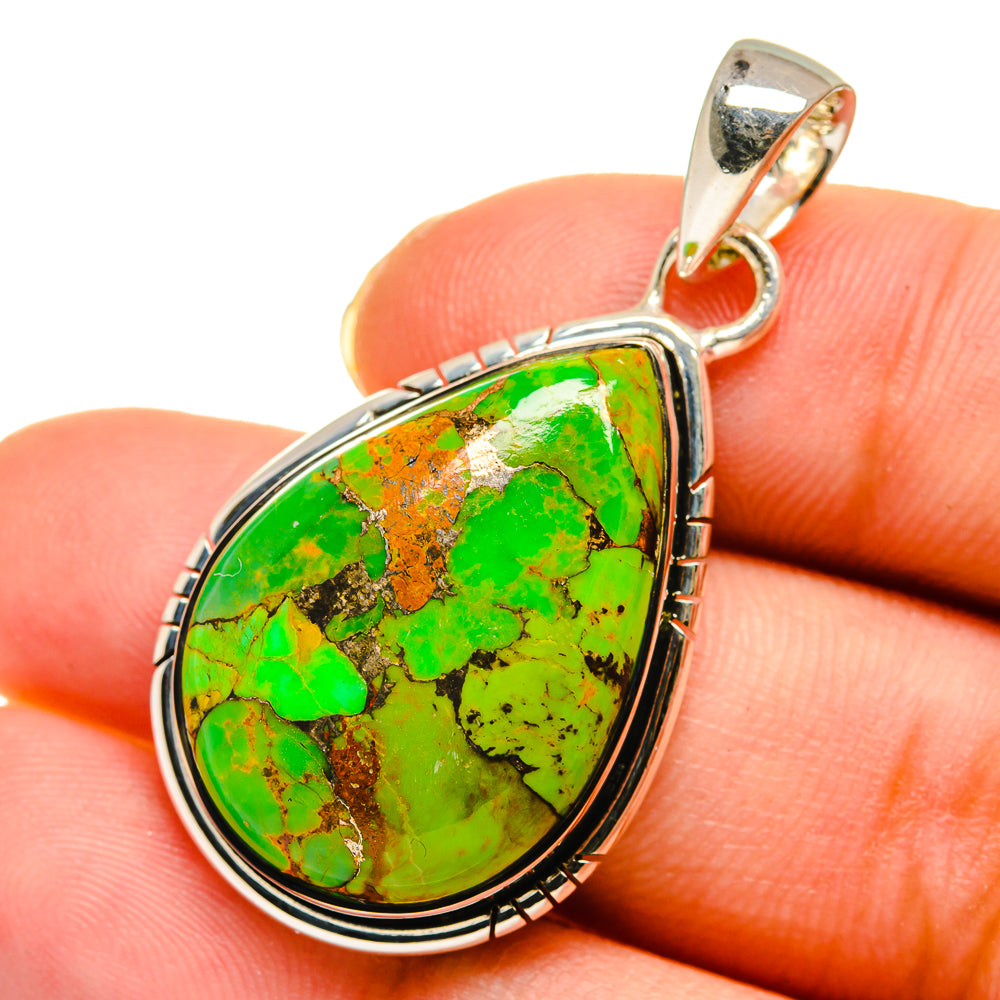 Green Copper Composite Turquoise Pendants handcrafted by Ana Silver Co - PD11813