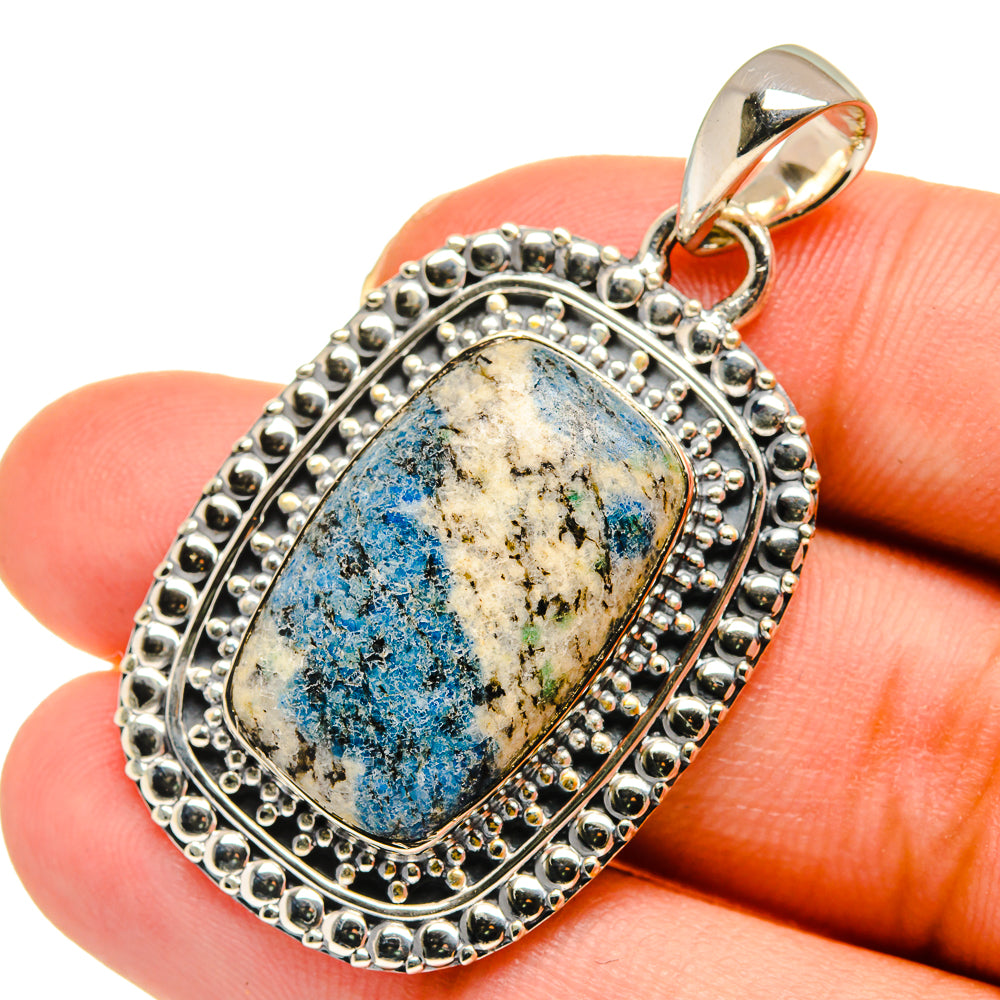 K2 Blue Azurite Pendants handcrafted by Ana Silver Co - PD11824