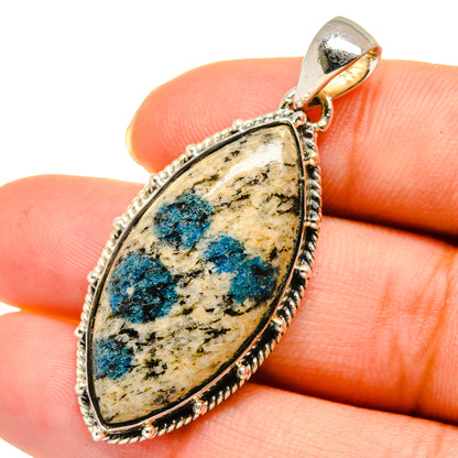 K2 Blue Azurite Pendants handcrafted by Ana Silver Co - PD11828