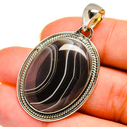 Botswana Agate Pendants handcrafted by Ana Silver Co - PD11841
