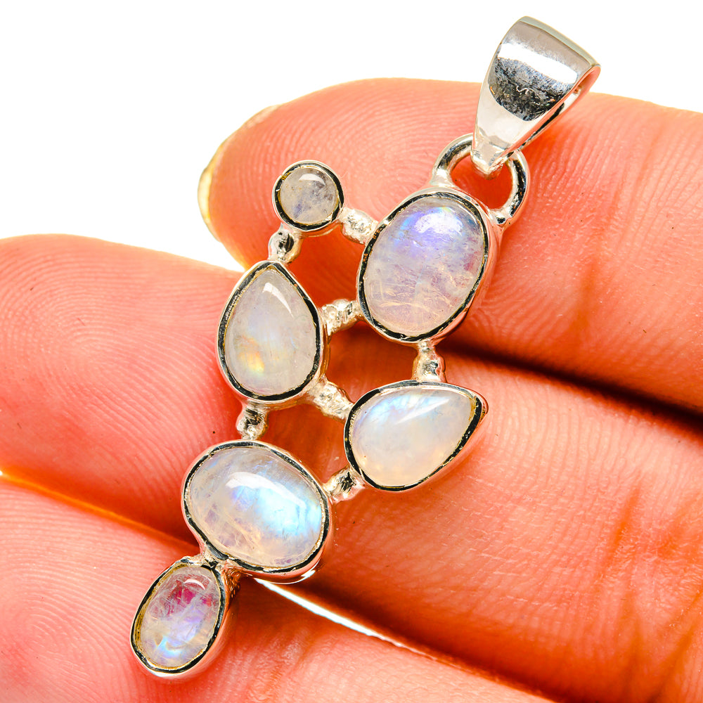 Rainbow Moonstone Pendants handcrafted by Ana Silver Co - PD11854