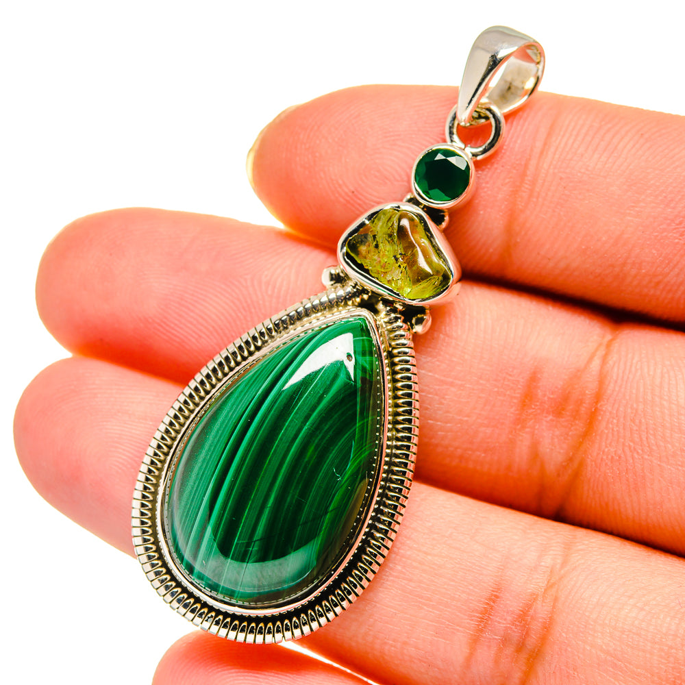 Malachite Pendants handcrafted by Ana Silver Co - PD11858