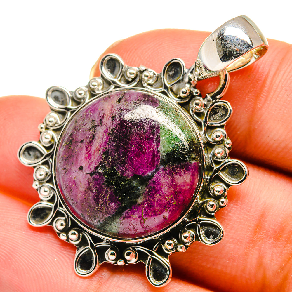 Ruby Zoisite Pendants handcrafted by Ana Silver Co - PD11861