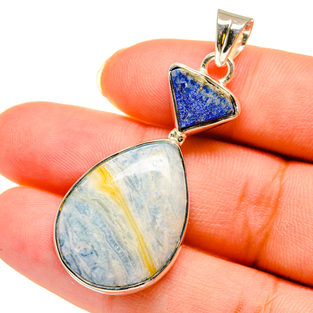 Blue Scheelite Pendants handcrafted by Ana Silver Co - PD11878