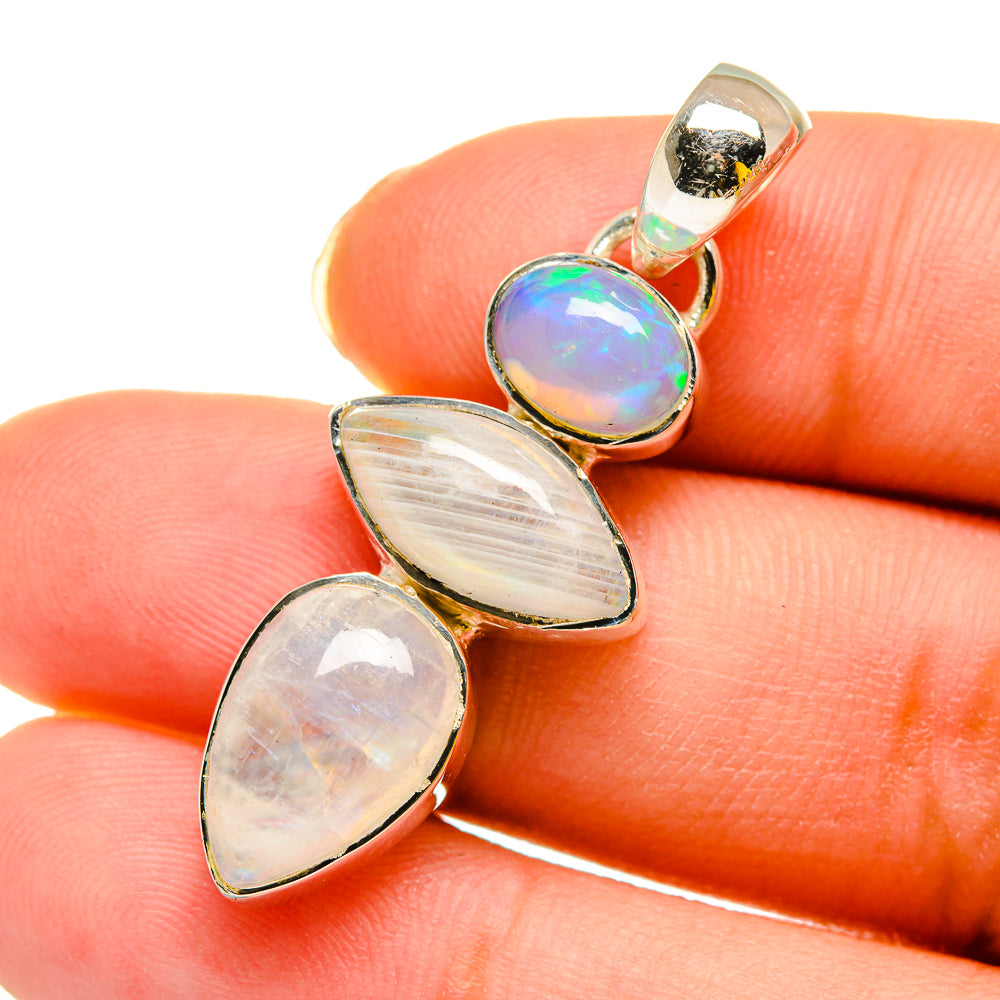 Rainbow Moonstone Pendants handcrafted by Ana Silver Co - PD11888