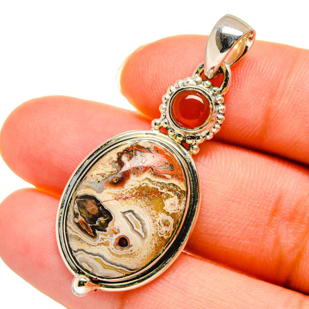 Laguna Lace Agate Pendants handcrafted by Ana Silver Co - PD11890