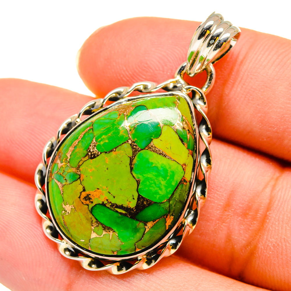 Green Copper Composite Turquoise Pendants handcrafted by Ana Silver Co - PD11901
