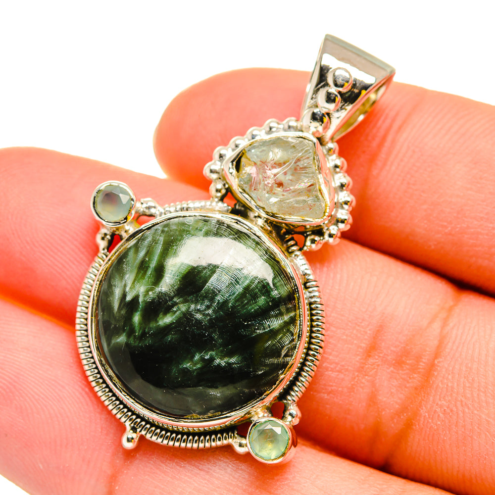 Seraphinite Pendants handcrafted by Ana Silver Co - PD11902