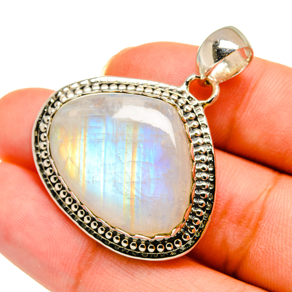 Rainbow Moonstone Pendants handcrafted by Ana Silver Co - PD11903