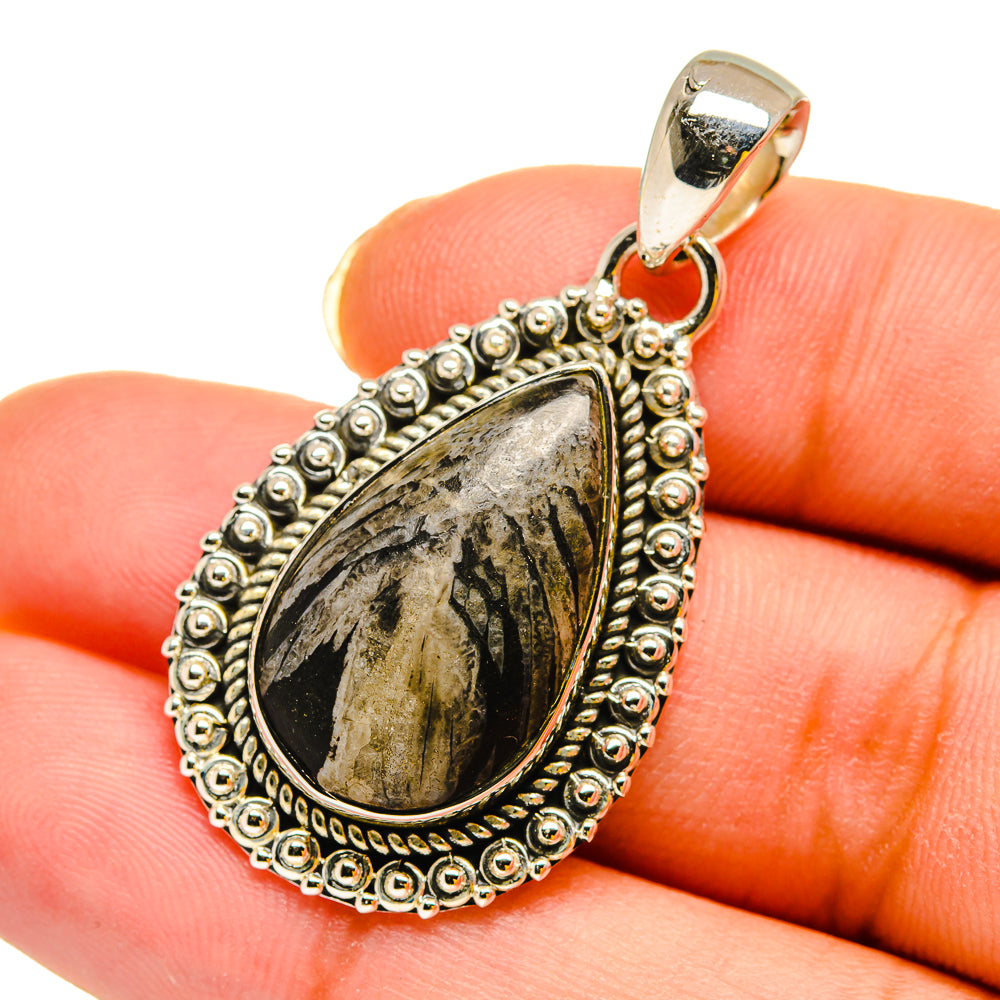 Chrysanthemum Stone Pendants handcrafted by Ana Silver Co - PD11904
