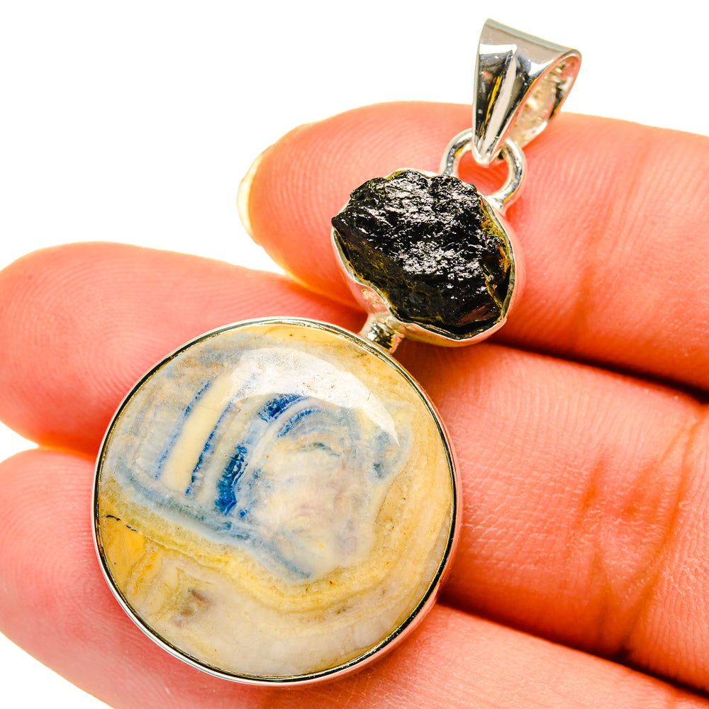 Blue Scheelite Pendants handcrafted by Ana Silver Co - PD11910