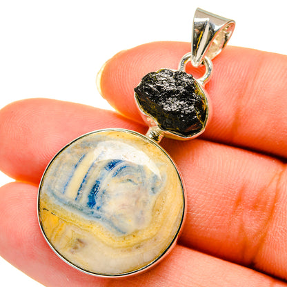 Blue Scheelite Pendants handcrafted by Ana Silver Co - PD11910