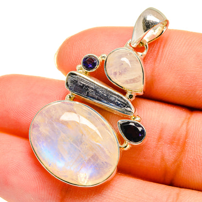 Rainbow Moonstone Pendants handcrafted by Ana Silver Co - PD11933