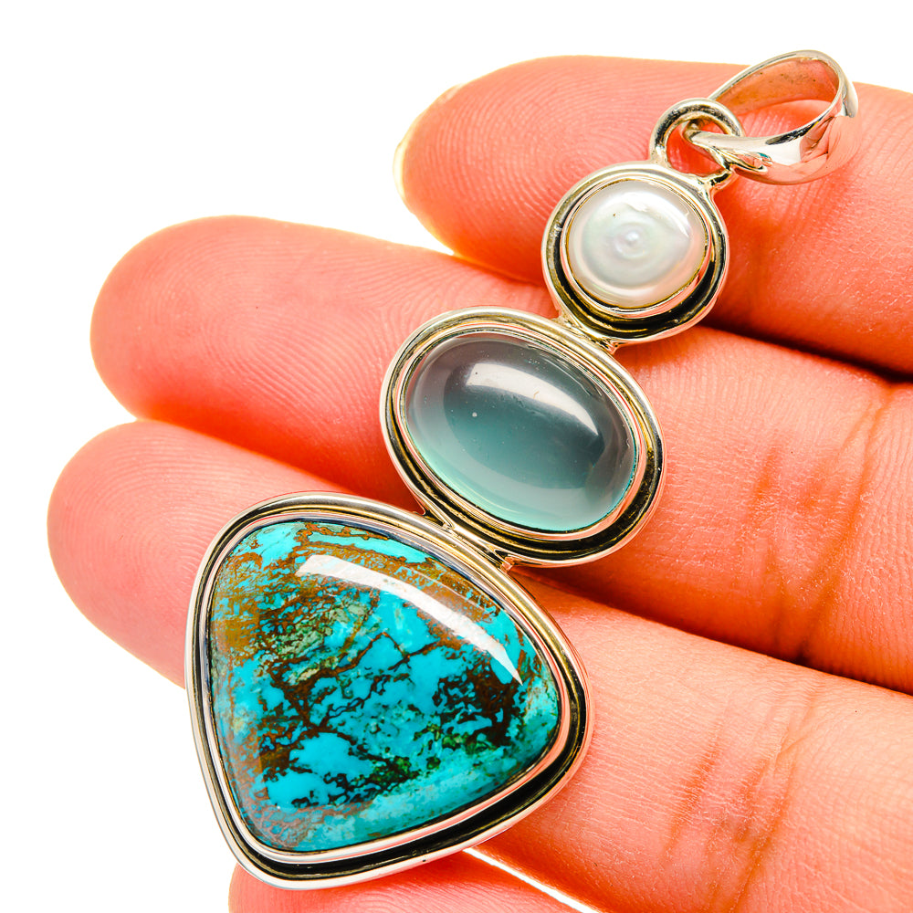 Chrysocolla Pendants handcrafted by Ana Silver Co - PD11946