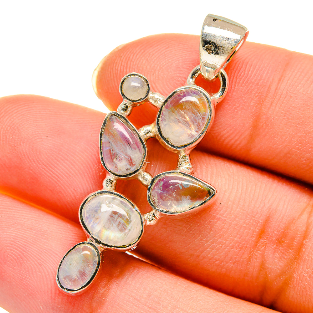 Rainbow Moonstone Pendants handcrafted by Ana Silver Co - PD11951