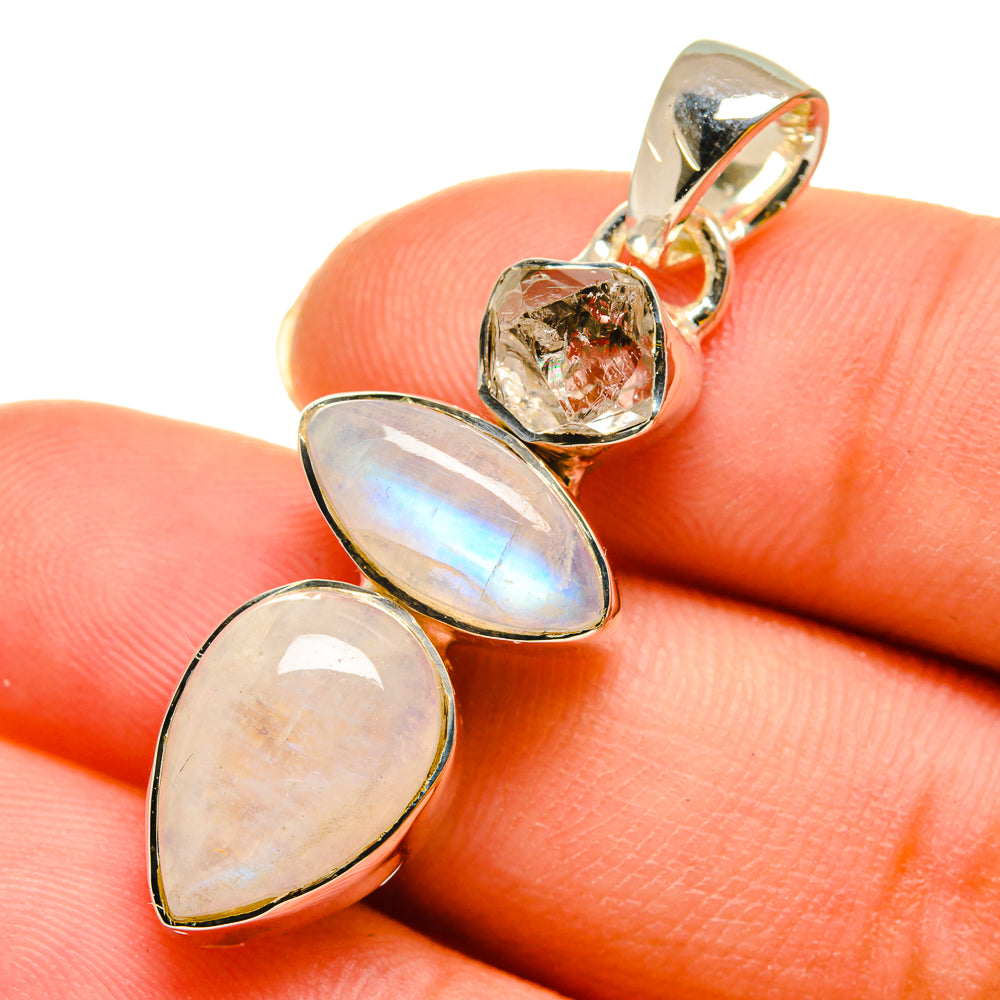 Rainbow Moonstone Pendants handcrafted by Ana Silver Co - PD11961