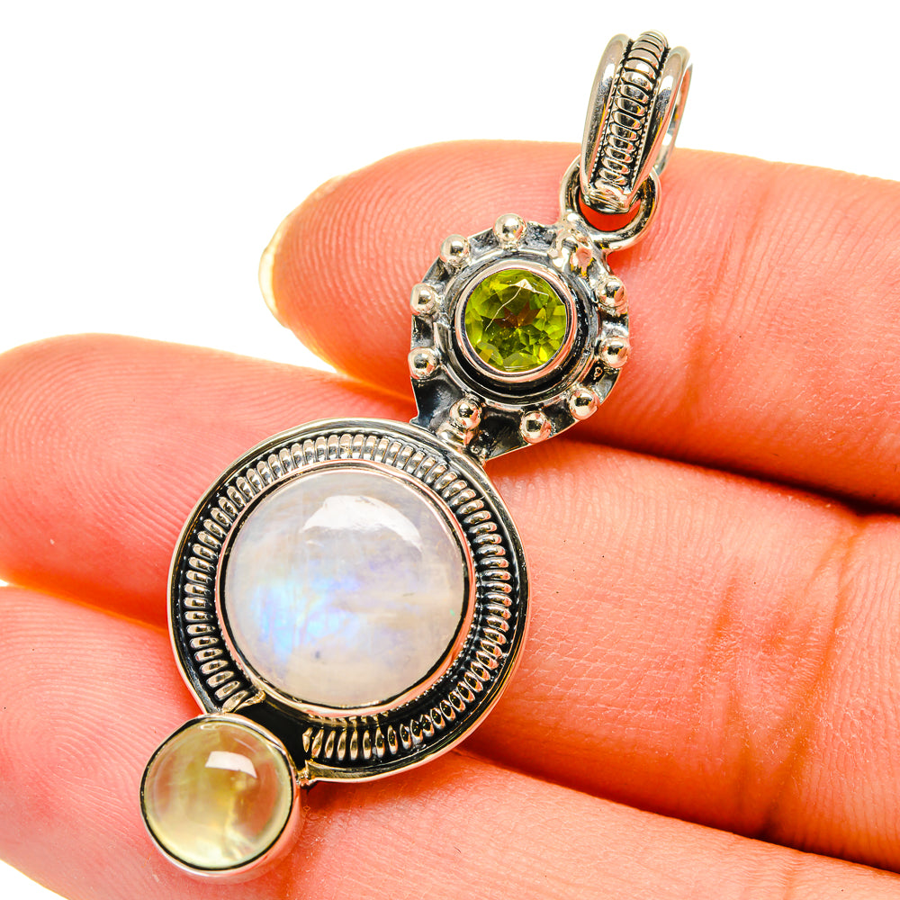 Rainbow Moonstone Pendants handcrafted by Ana Silver Co - PD11962