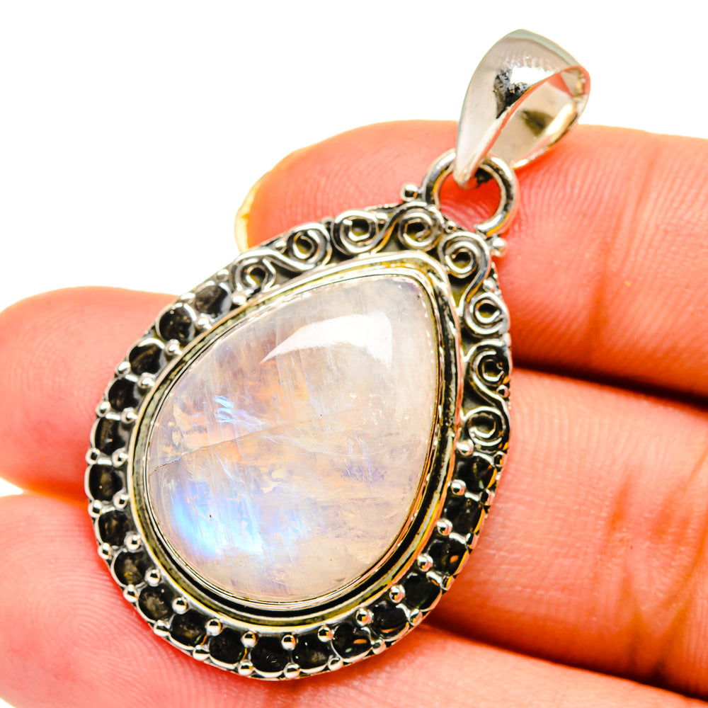 Rainbow Moonstone Pendants handcrafted by Ana Silver Co - PD11978