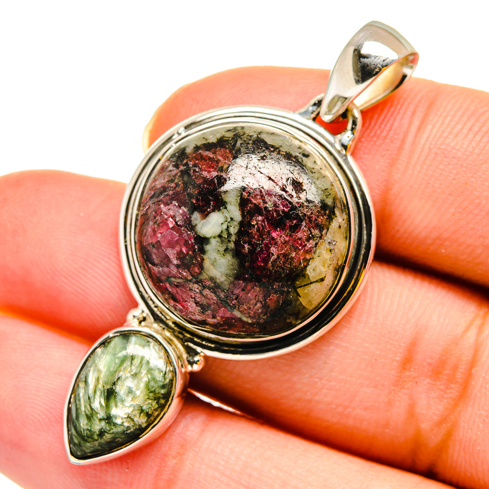 Russian Eudialyte Pendants handcrafted by Ana Silver Co - PD11984