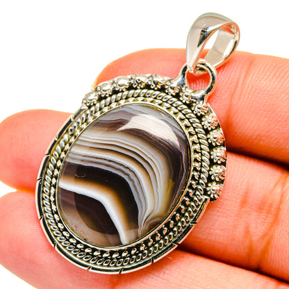 Botswana Agate Pendants handcrafted by Ana Silver Co - PD11987