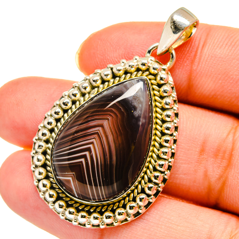 Botswana Agate Pendants handcrafted by Ana Silver Co - PD12000