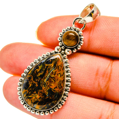 Golden Pietersite Pendants handcrafted by Ana Silver Co - PD12010