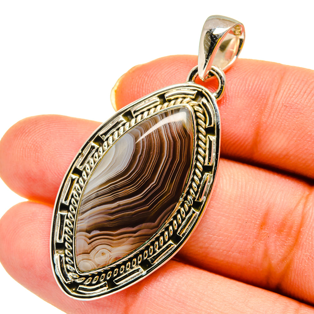 Botswana Agate Pendants handcrafted by Ana Silver Co - PD12011