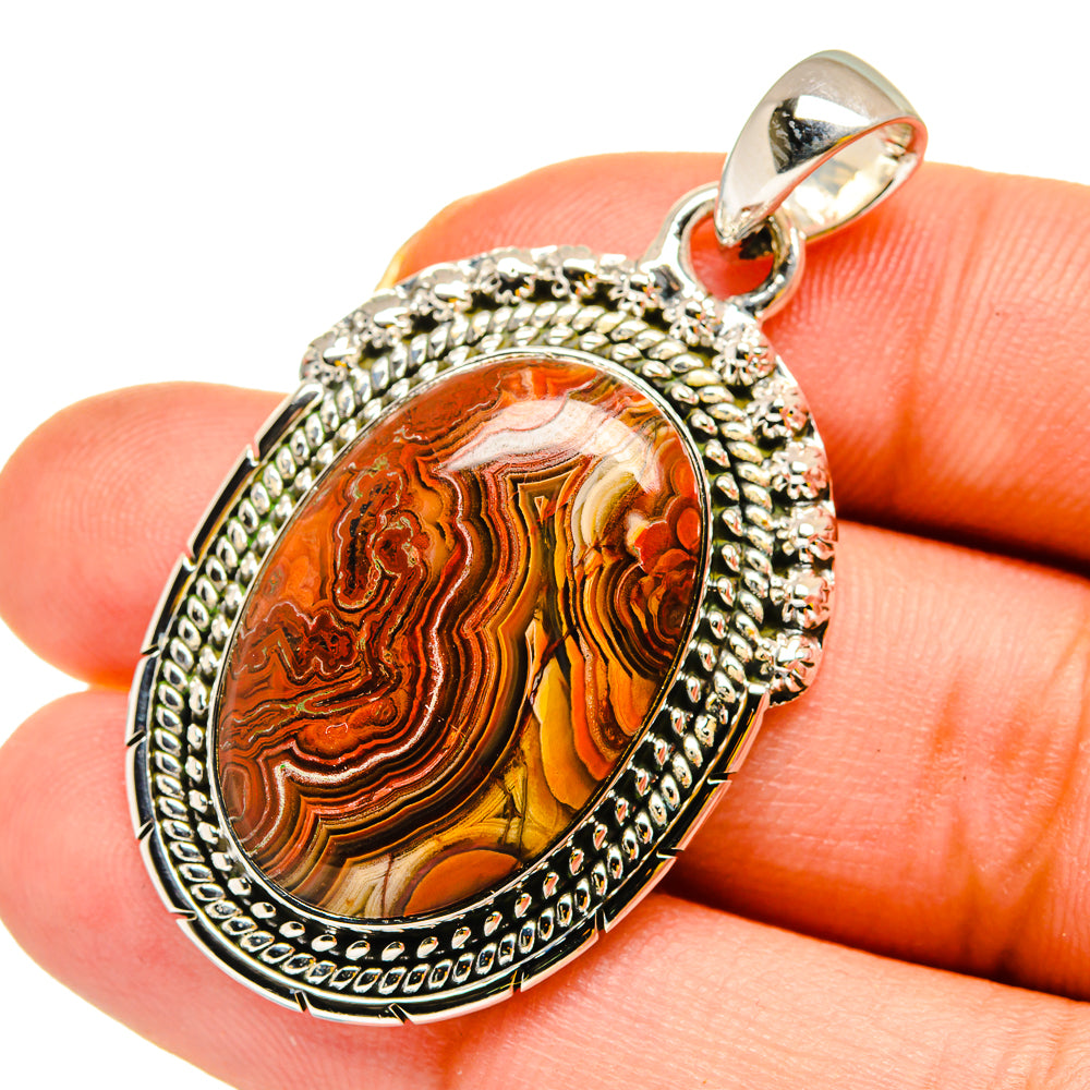 Crazy Lace Agate Pendants handcrafted by Ana Silver Co - PD12014