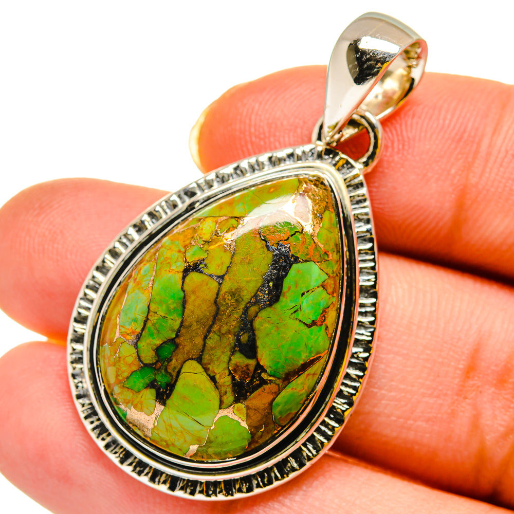 Green Copper Composite Turquoise Pendants handcrafted by Ana Silver Co - PD12024