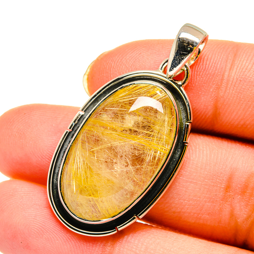 Rutilated Quartz Pendants handcrafted by Ana Silver Co - PD12059