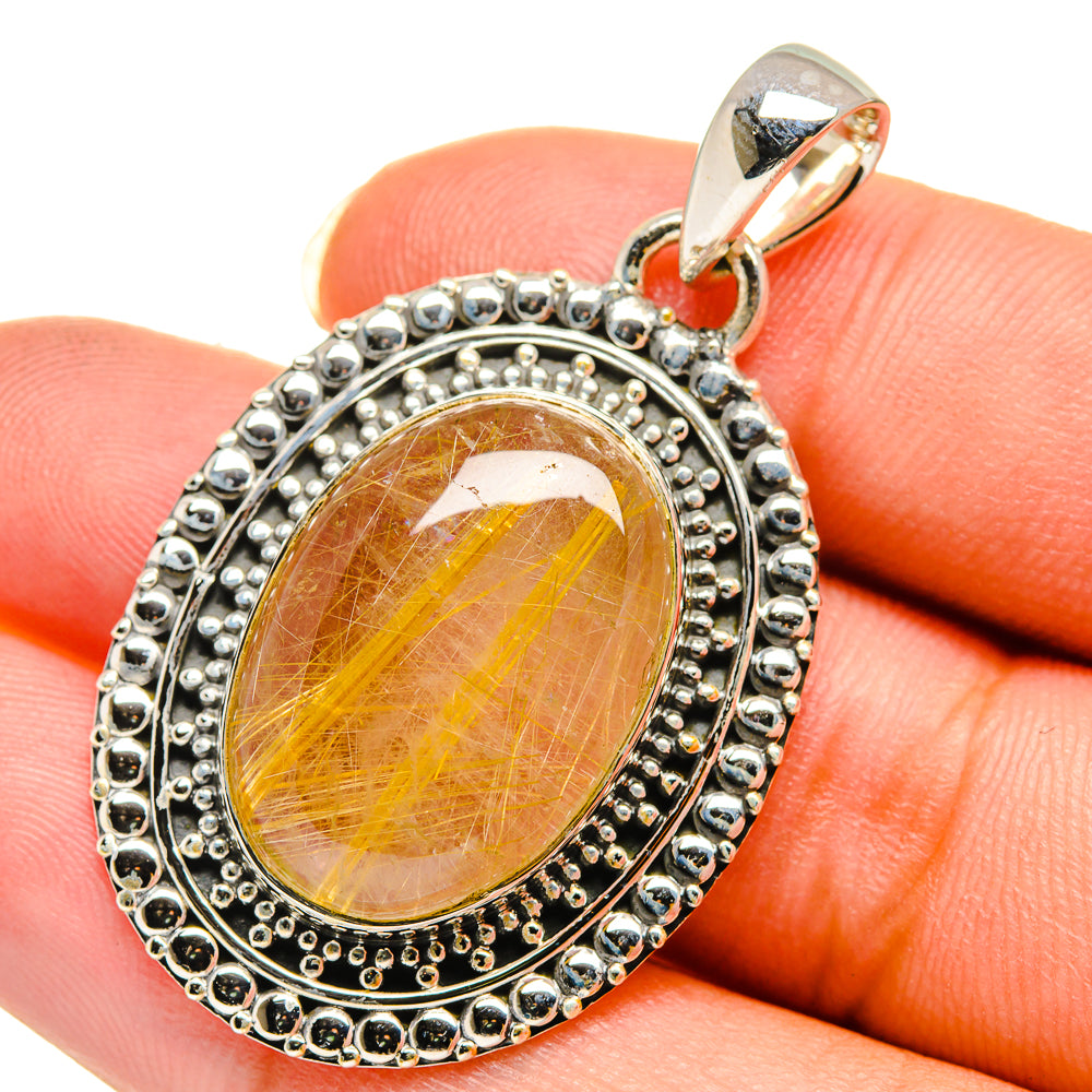 Rutilated Quartz Pendants handcrafted by Ana Silver Co - PD12069