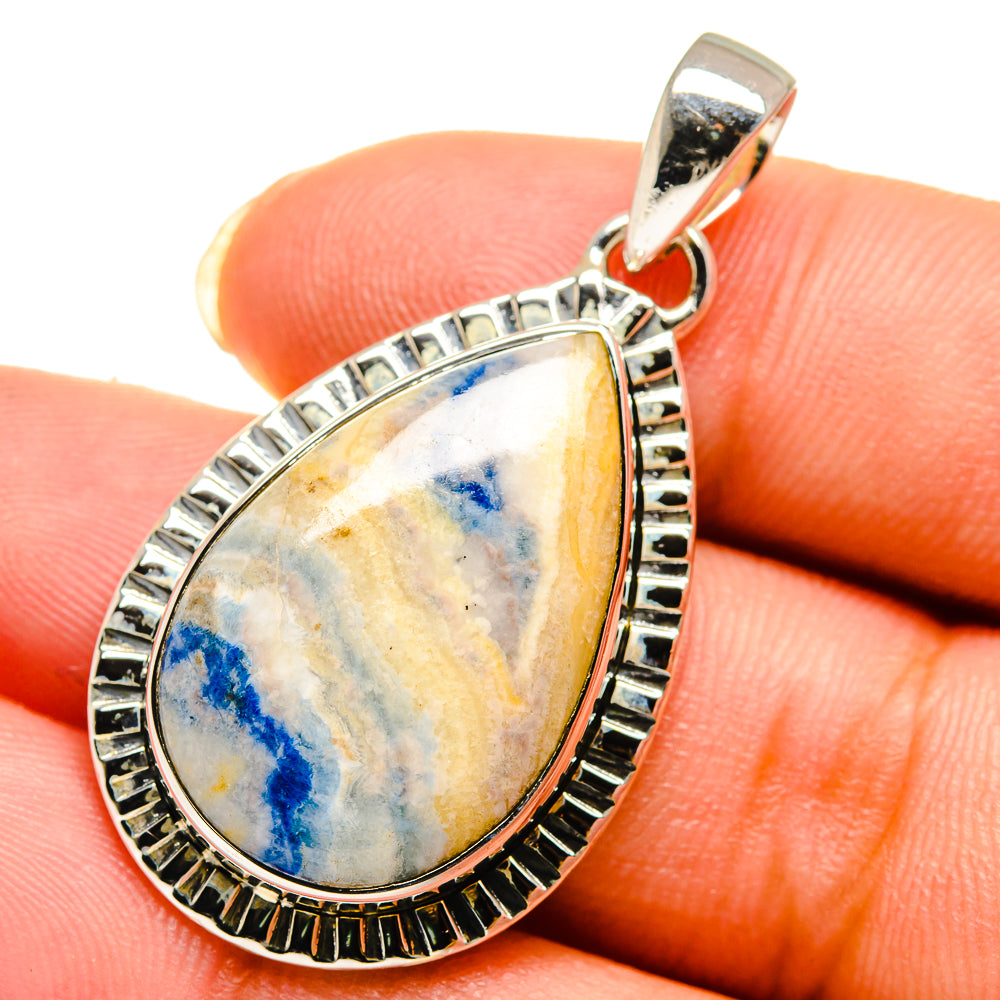 Blue Scheelite Pendants handcrafted by Ana Silver Co - PD12076