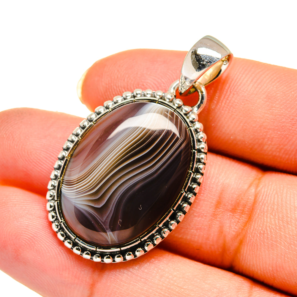 Botswana Agate Pendants handcrafted by Ana Silver Co - PD12087