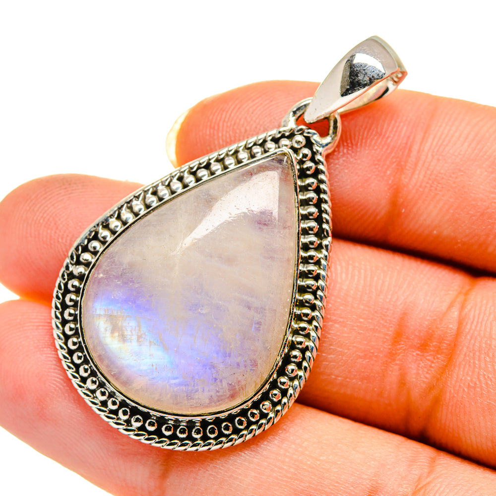 Rainbow Moonstone Pendants handcrafted by Ana Silver Co - PD12091