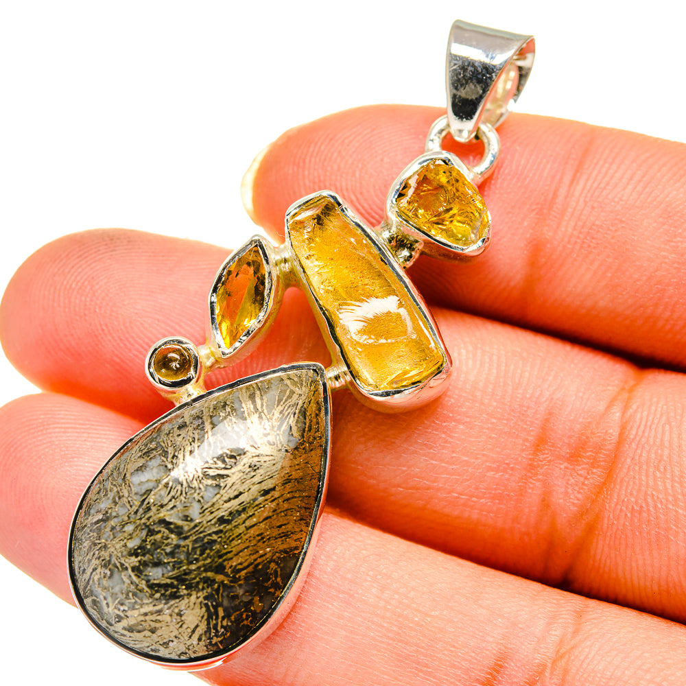 Pyrite Agate Pendants handcrafted by Ana Silver Co - PD12114