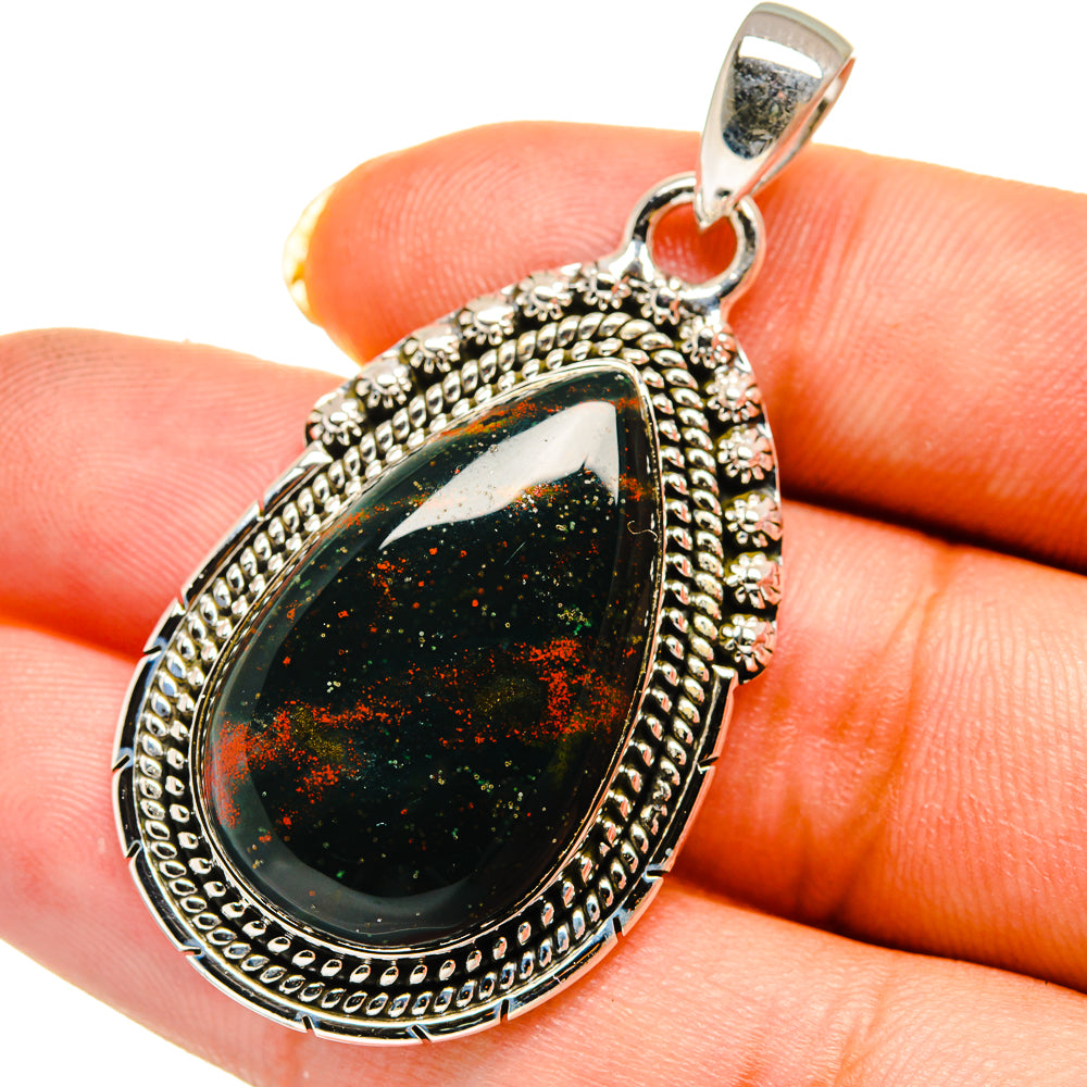 Bloodstone Pendants handcrafted by Ana Silver Co - PD12117
