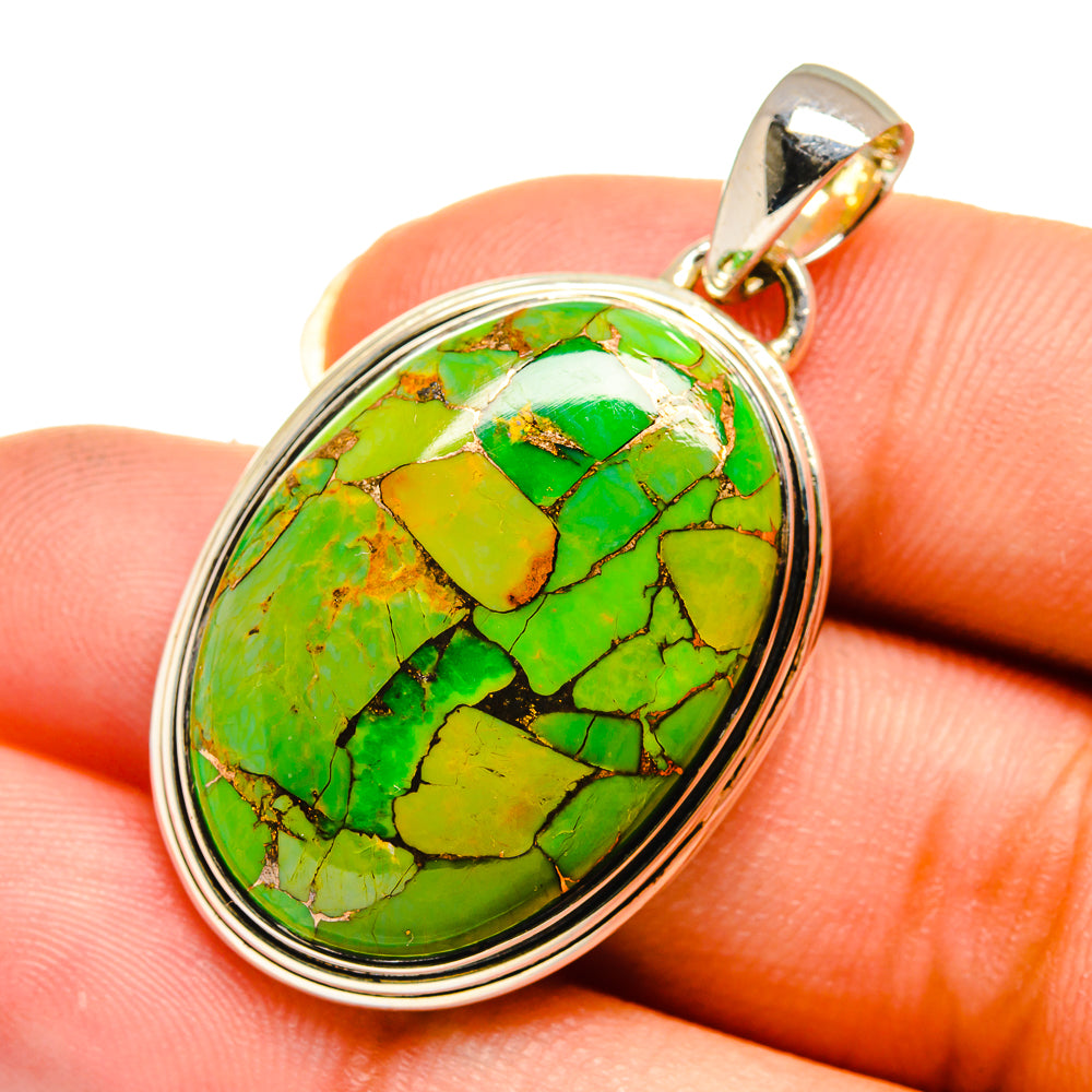 Green Copper Composite Turquoise Pendants handcrafted by Ana Silver Co - PD12119