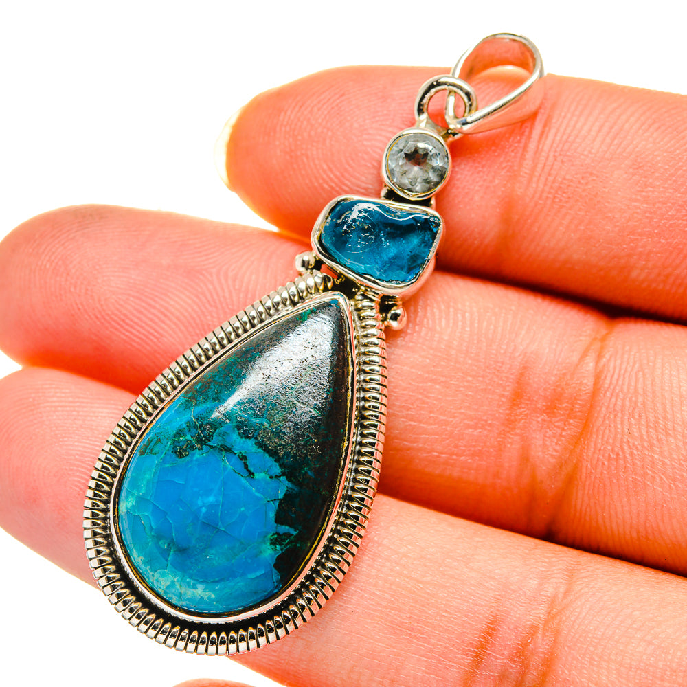 Chrysocolla Pendants handcrafted by Ana Silver Co - PD12123