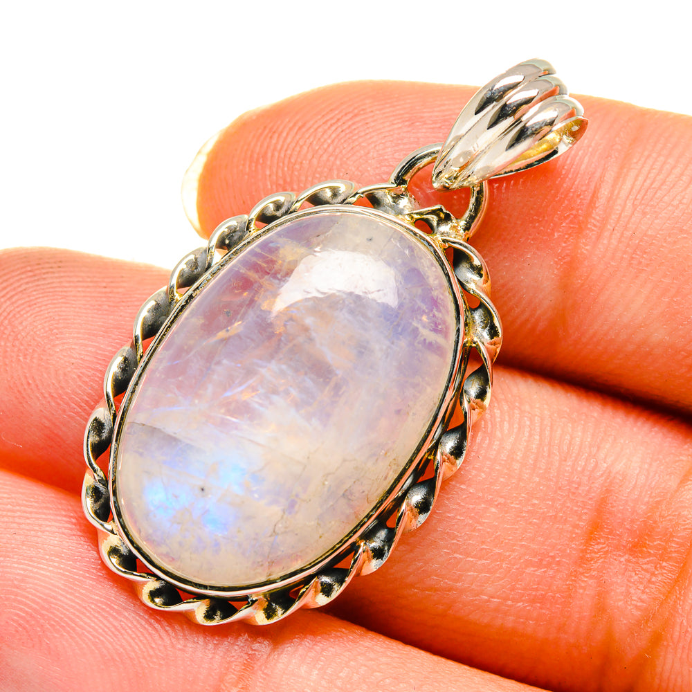Rainbow Moonstone Pendants handcrafted by Ana Silver Co - PD12133