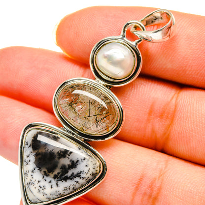 Dendritic Opal Pendants handcrafted by Ana Silver Co - PD12137