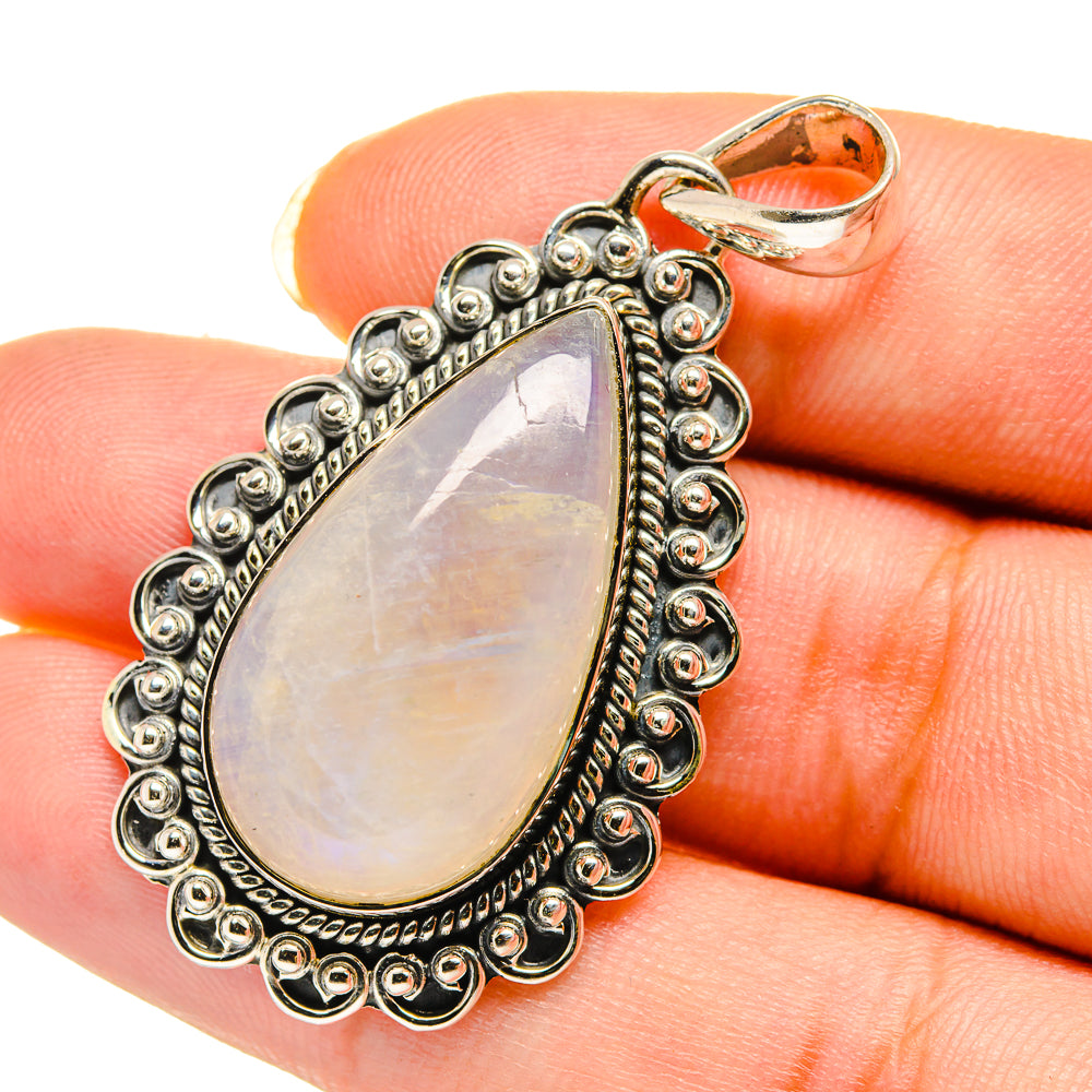 Rainbow Moonstone Pendants handcrafted by Ana Silver Co - PD12139