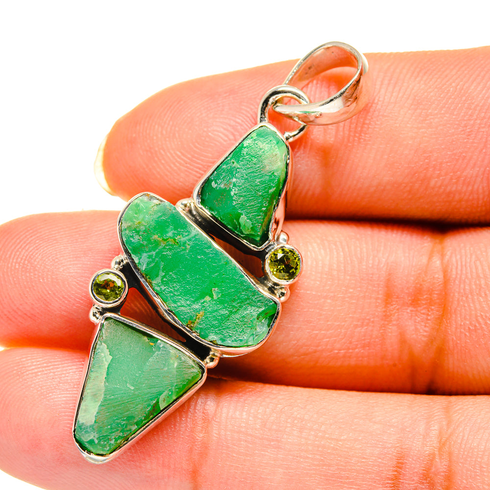 Chrysoprase Pendants handcrafted by Ana Silver Co - PD12147