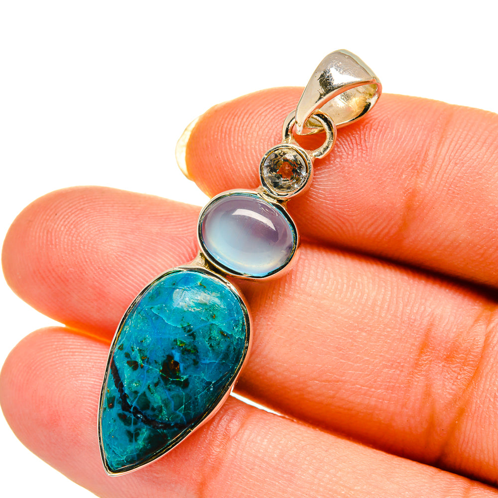 Chrysocolla Pendants handcrafted by Ana Silver Co - PD12150
