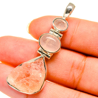 Rose Quartz Pendants handcrafted by Ana Silver Co - PD12153