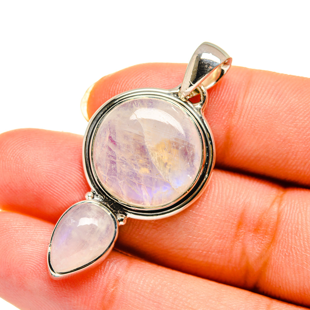 Rainbow Moonstone Pendants handcrafted by Ana Silver Co - PD12156