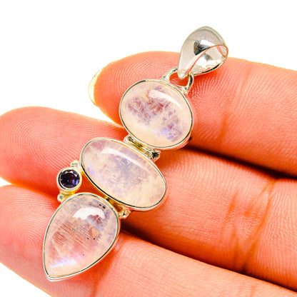 Rainbow Moonstone Pendants handcrafted by Ana Silver Co - PD12157